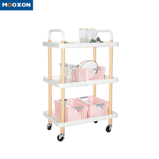 2/3 Tier Kitchen Rolling Utility Service Cart Trolley Storage Cart with Lockable Wheels 