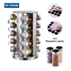 20 Glass Jars Round Rotating Spice Set Rack With Label And Funnel Set