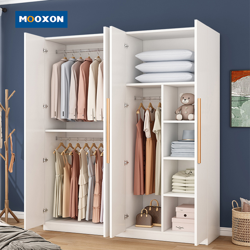 Modern Bedroom White Furniture Board Clothes Organizer Large Capacity Wardrobe
