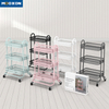 Metal Rolling Cart Kitchen Trolley Storage Rack 3 Tier With Handle, MX-D18-02