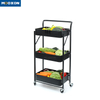 3-Tier Metal Rolling Utility Cart Storage Trolley Mobile Organizer Shelf Kitchen Rack 