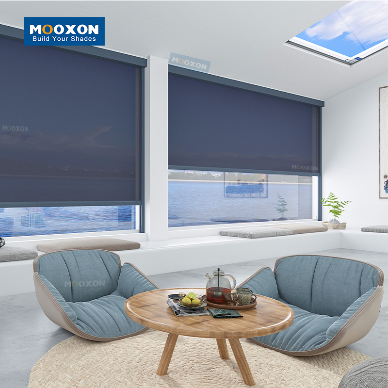 Motorised Roll Blind Window Shades Windproof Motorized Retractable Blackout Curtain Outdoor Garden Roller Blinds