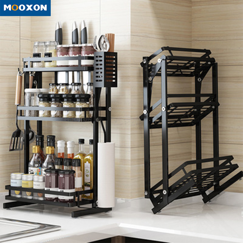 Foldable Kitchen Multifunctional Standing Spice Rack