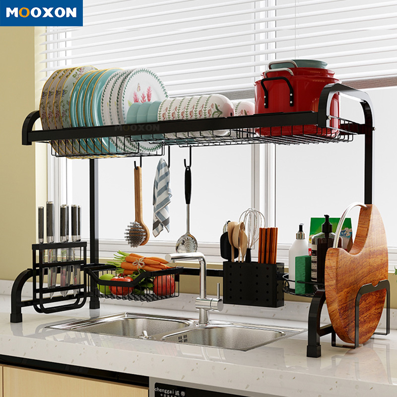Stainless Steel Standing Kitchen Storage Over Sink Dish Drying Rack
