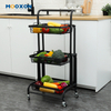 Adjustable Rolling Trolley Kitchen Cart Fruit Storage Rack 3 Tier With Handle, MX-D14