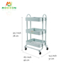 3-Tier Metal Mesh Kitchen Storage Organizer Rolling Storage Cart with Utility Handle 