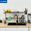 Adjustable 201 Stainless Steel Over Sink Dish Rack ，MX-A02 Black