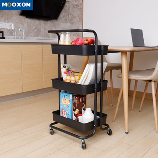 3 Layer Plastic Rolling Cart Home Storage Organizer With Castors For Kitchen Bathroom Serving Utility Metal Trolley Rack