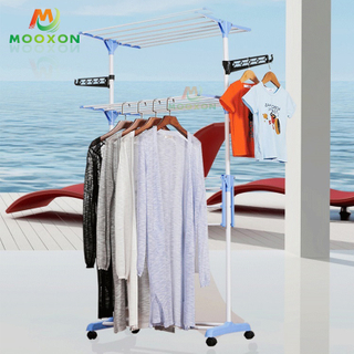 Space Save Household 3 Layers Standing Type Foldable MultiPurpose Drying Clothes Rack 