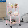 Bathroom Rolling Trolley Kitchen Cart Fruit Storage 3 Tier With Wheels, MX-D17-02