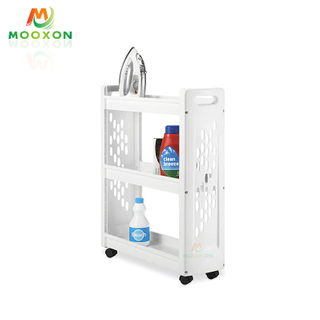 Kitchen Multifunction 3 Tier Narrow Edge Rolling Trolley Carts With Wheels