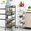 Space Save Utility Trolleys Rack Kitchen Storage Rack Mobile Trolley with Wheels 