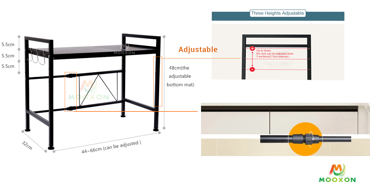 Adjustable Kitchen Microwave Oven Stand 