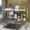 Stainless Steel 84cm Black Drying Holders Kitchen Storage Over The Sink Dish Drainer Rack 