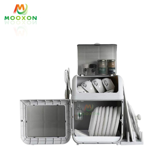 2 Tiers Kitchen Organizer Standing Cutlery Shelf Storages And Holders Box Dish Drying Rack 